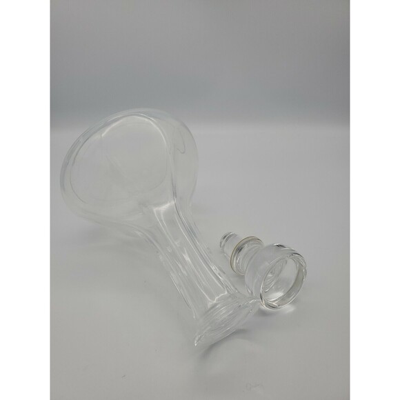 Clear Glass Ship's Decanter Liquor Wine Whiskey Heavy Stopper Wide Bottom VTG - Picture 8 of 12